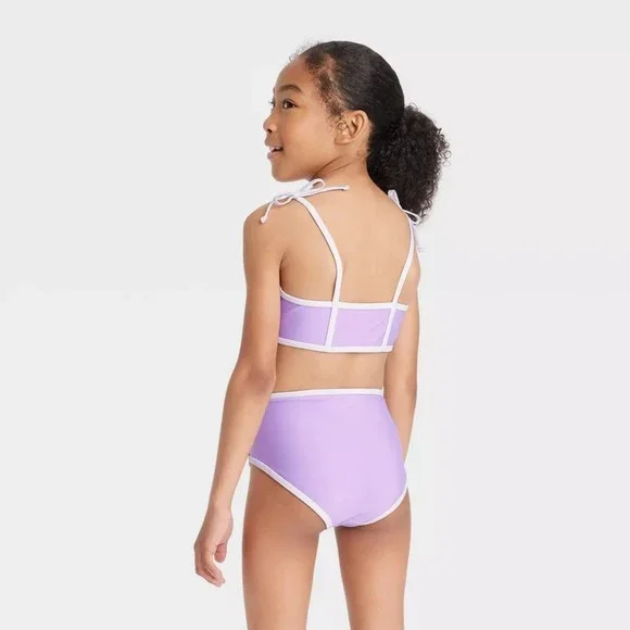 Girls' Solid 2pc Bikini Set - Cat & Jack Purple - Picture 3 of 4